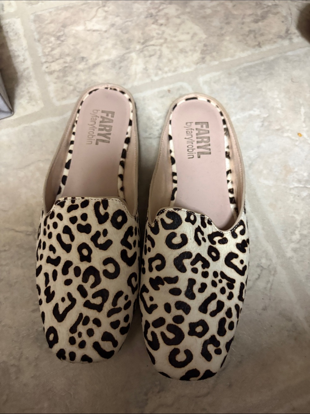 Faryl by Rina Robin Leopard Print Slip-On Mules - Beige/Black